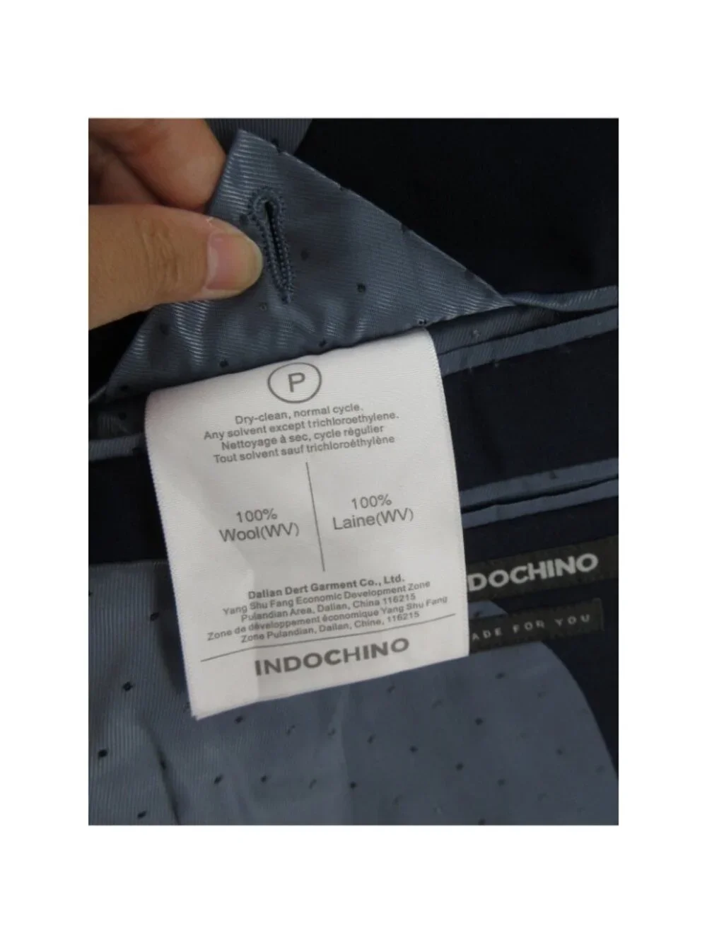 Indochino Suit 36 S Navy Wool Custom Tailored Solid 31X28 Lined Preppy